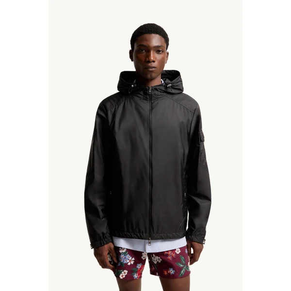 Moncler Etiache Hooded Jacket in Black, view 4 | Men's Jackets | Coveti