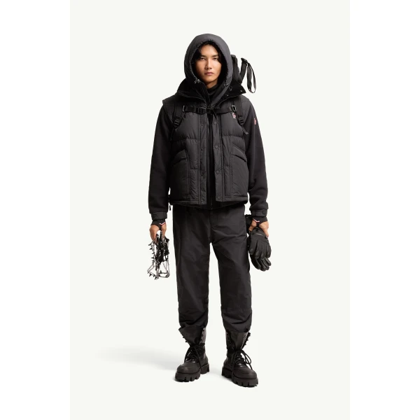 Moncler Evans Down Gilet in Black, view 2 | Men's Jackets | Coveti
