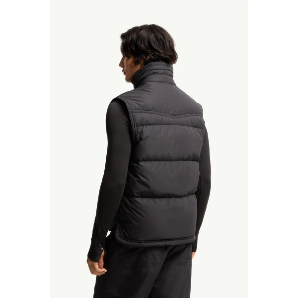 Moncler Evans Down Gilet in Black, view 5 | Men's Jackets | Coveti