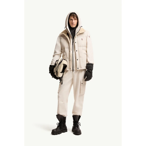 Moncler Evans Down Gilet in Light Beige, view 2 | Men's Jackets | Coveti