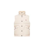 Moncler Evans Down Gilet in Light Beige | Men's Jackets | Coveti