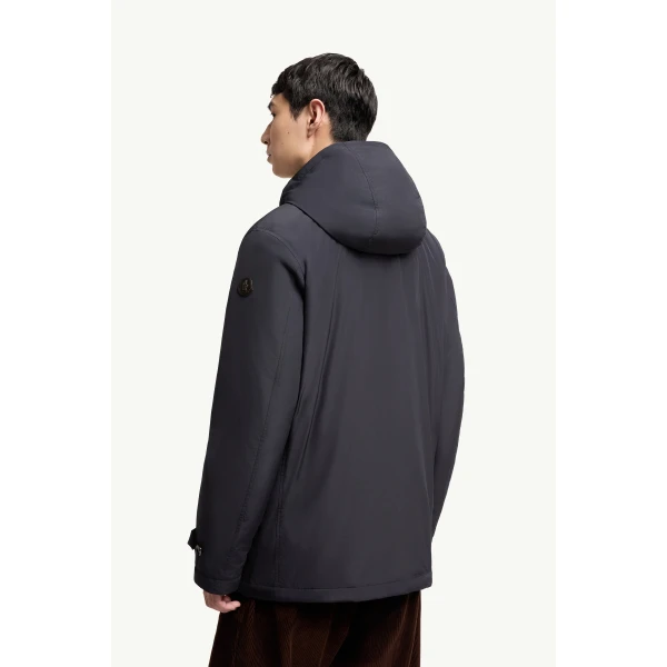 Moncler Evrine Hooded Down Parka in Navy Blue, view 5 | Men's Jackets | Coveti