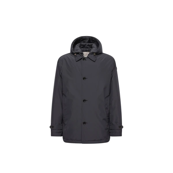 Moncler Evrine Hooded Down Parka in Navy Blue | Men's Jackets | Coveti