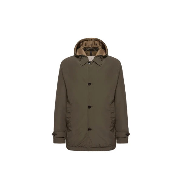 Moncler Evrine Hooded Down Parka in Olive Green | Men's Jackets | Coveti
