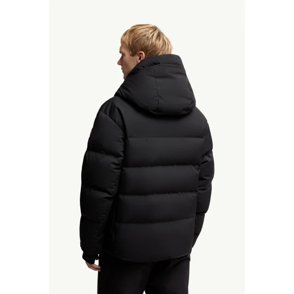 Moncler Fellberg Hooded Insulated Ski Jacket in Black, view 5 | Men's Skiwear | Coveti