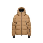 Moncler Fellberg Hooded Insulated Ski Jacket in Camel Beige | Men's Skiwear | Coveti