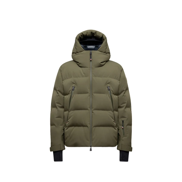 Moncler Fellberg Hooded Insulated Ski Jacket in Olive Green | Men's Skiwear | Coveti