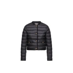 Moncler Fleurs Boucle-Trimmed Short Down Jacket in Black | Women's Tweed Jackets | Coveti