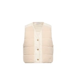 Moncler Fluffy Teddy Padded Gilet in White Ivory | Women's Vests and Gilets | Coveti