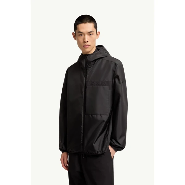 Moncler Fonteghi Hooded Jacket in Black, view 4 | Men's Jackets | Coveti