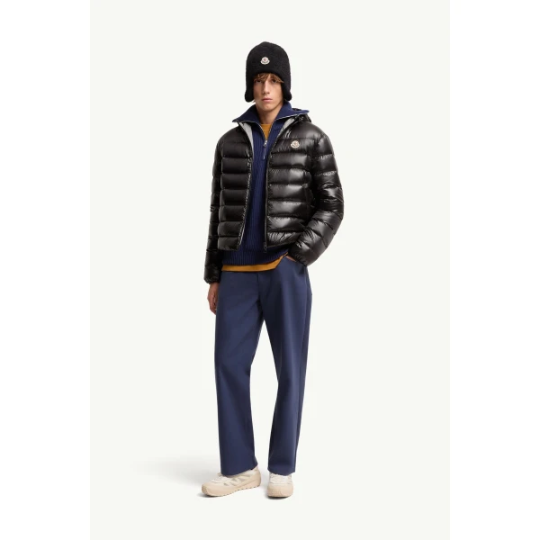 Moncler Forzo Hooded Packable Short Down Jacket in Black, view 2 | Men's Jackets | Coveti