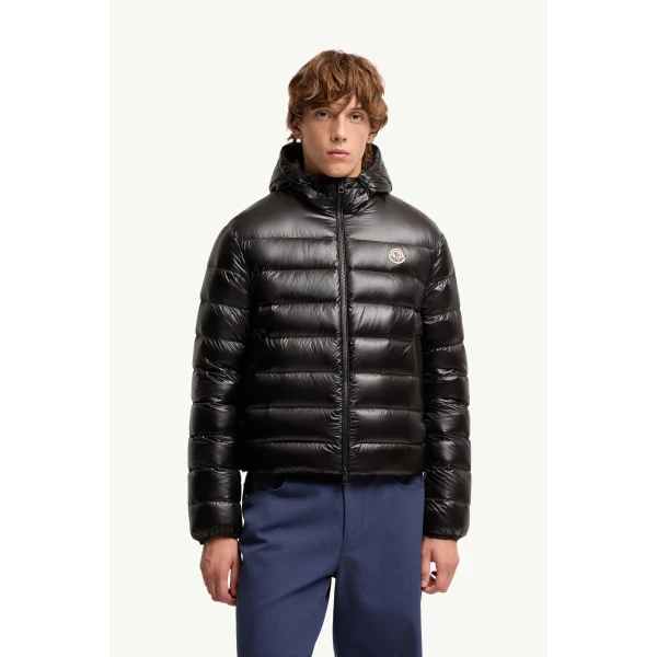 Moncler Forzo Hooded Packable Short Down Jacket in Black, view 4 | Men's Jackets | Coveti