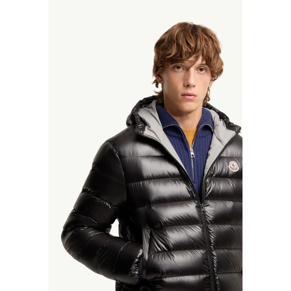 Moncler Forzo Hooded Packable Short Down Jacket in Black, view 6 | Men's Jackets | Coveti