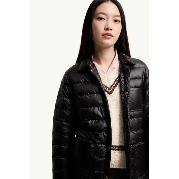 Moncler Fouine Down Shirt Jacket in Black, view 6 | Women's Puffer Jackets | Coveti