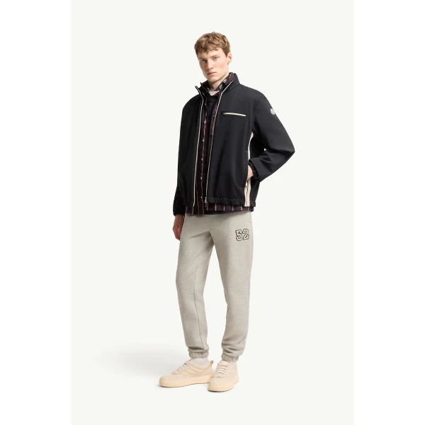 Moncler Fourioun Cotton Blend Short Jacket in Navy Blue, view 2 | Men's Jackets | Coveti