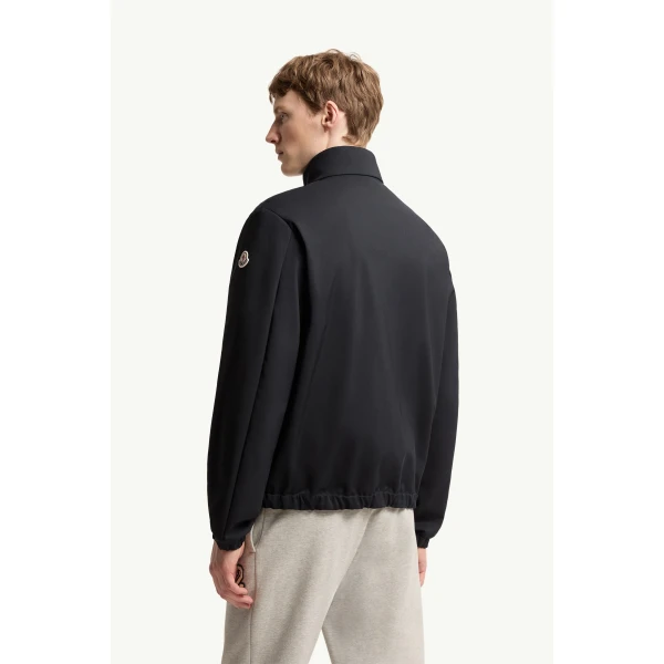 Moncler Fourioun Cotton Blend Short Jacket in Navy Blue, view 5 | Men's Jackets | Coveti