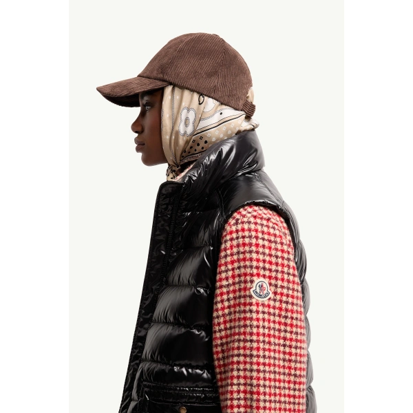 Moncler Frelon Down Gilet in Black, view 3 | Women's Vests and Gilets | Coveti