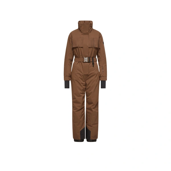 Fringe-Trimmed Ski Suit in Brown