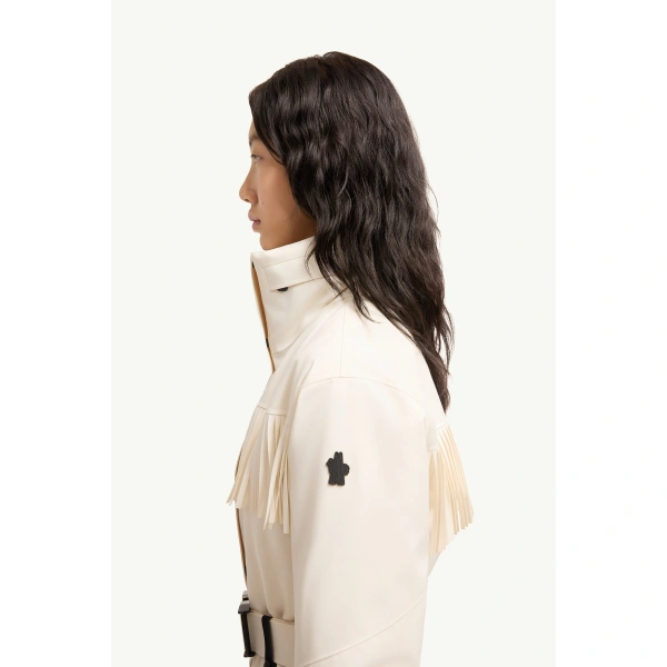 Moncler Fringe-Trimmed Ski Suit in White, view 3 | Women's Ski Suits | Coveti