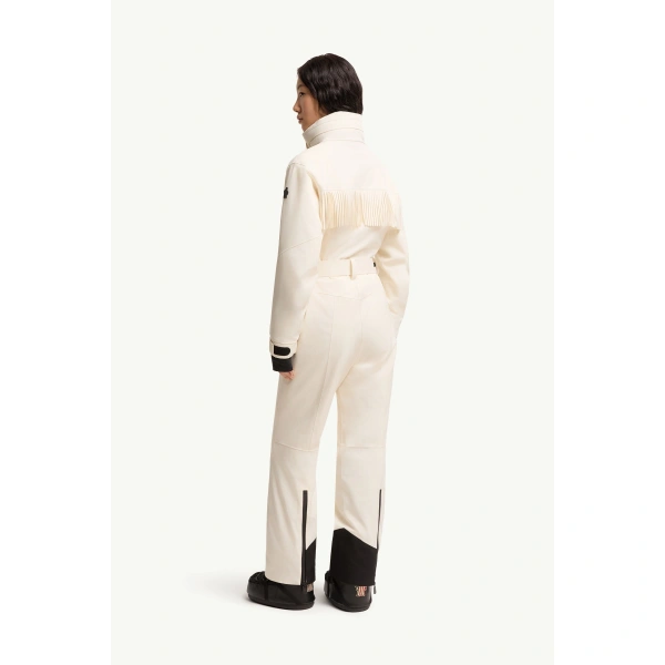Moncler Fringe-Trimmed Ski Suit in White, view 5 | Women's Ski Suits | Coveti