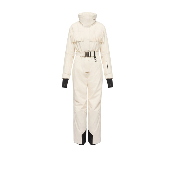 Moncler Fringe-Trimmed Ski Suit in White | Women's Ski Suits | Coveti