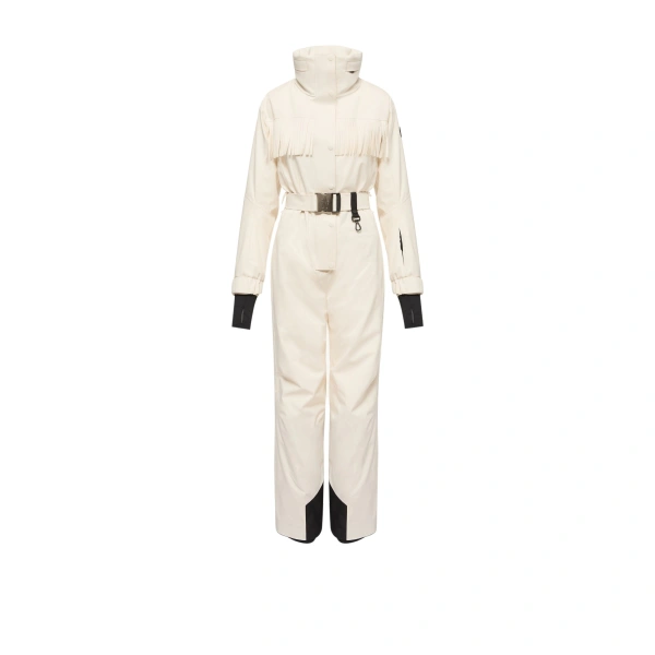 Fringe-Trimmed Ski Suit in White