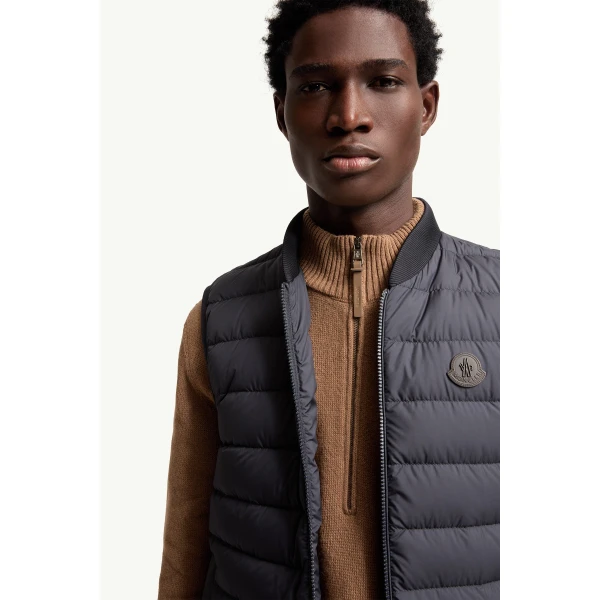 Moncler Froissel Down Gilet in Dark Blue, view 6 | Men's Jackets | Coveti