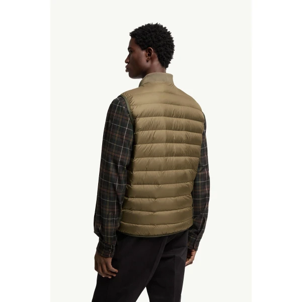 Moncler Froissel Down Gilet in Olive Green, view 5 | Men's Jackets | Coveti