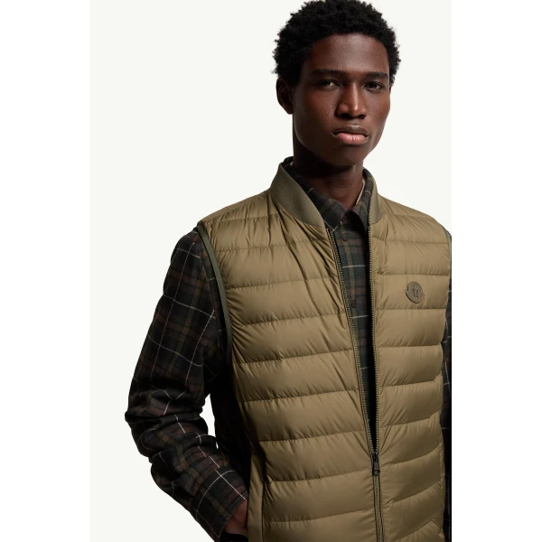 Moncler Froissel Down Gilet in Olive Green, view 6 | Men's Jackets | Coveti