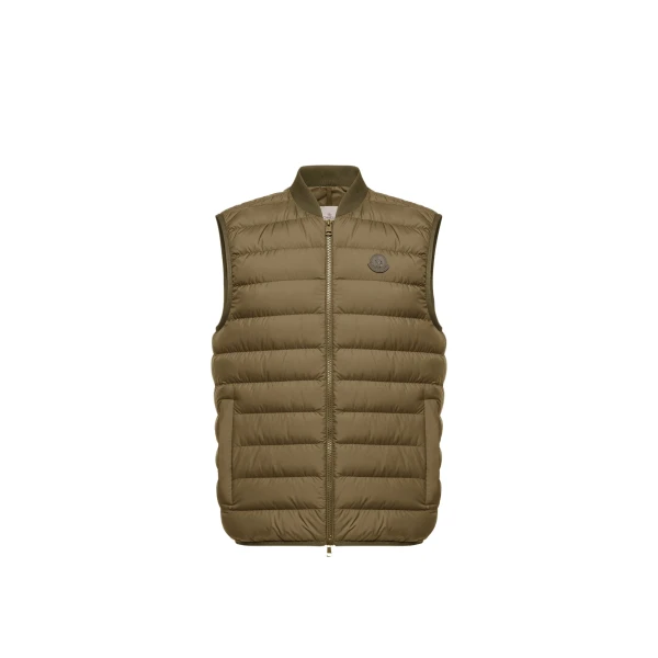 Moncler Froissel Down Gilet in Olive Green | Men's Jackets | Coveti