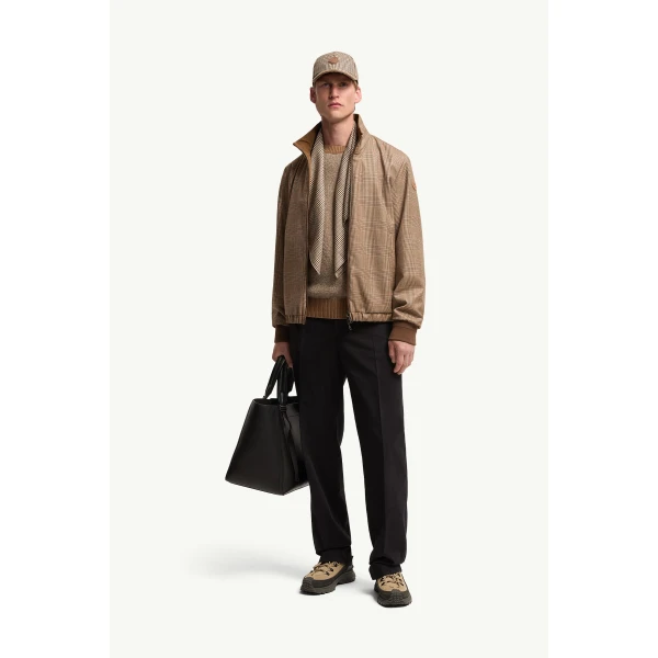 Moncler Frothive Reversible Wool Jacket in Beige & Brown, view 2 | Men's Jackets | Coveti