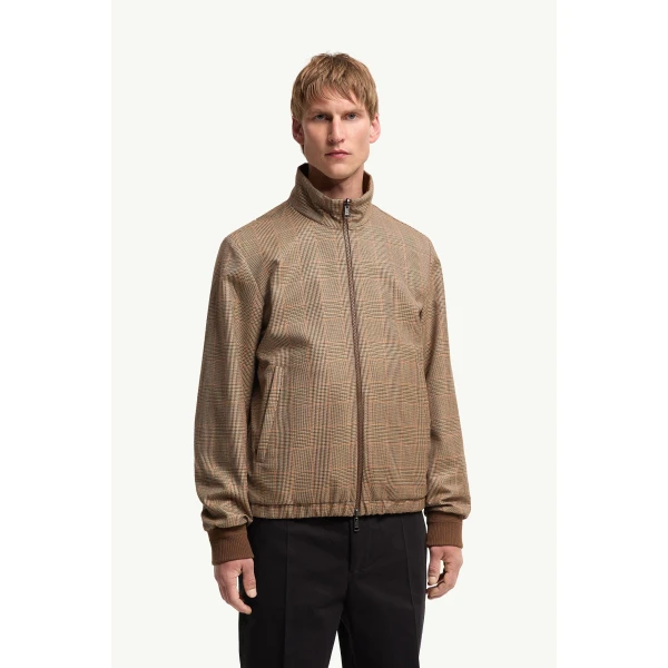 Moncler Frothive Reversible Wool Jacket in Beige & Brown, view 4 | Men's Jackets | Coveti