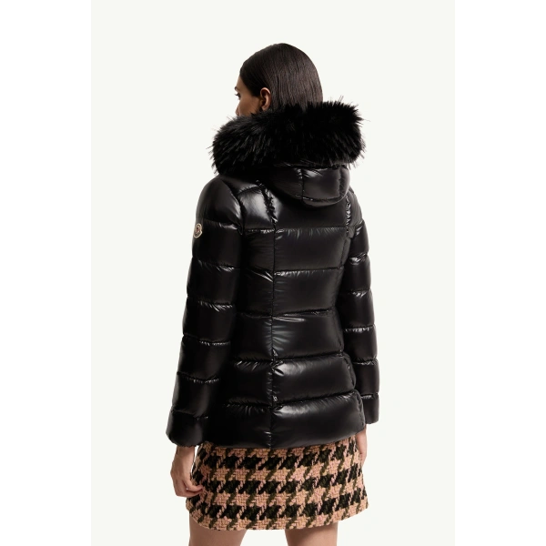 Moncler Fulmar Hooded Short Down Jacket in Black, view 5 | Women's Puffer Jackets | Coveti