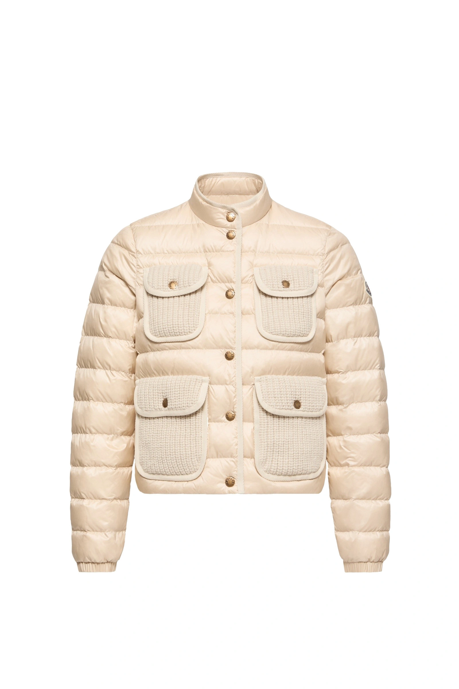 Moncler Furet Wool & Cashmere Trimmed Short Down Jacket in Light Beige Moncler Furet Wool & Cashmere Trimmed Short Down Jacket in Light Beige | Women's Puffer Jackets | Coveti