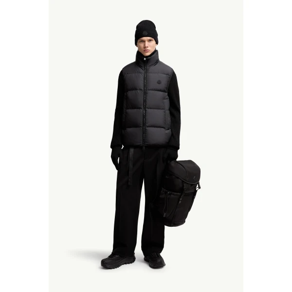 Moncler Gabas Down Gilet in Black, view 2 | Men's Jackets | Coveti
