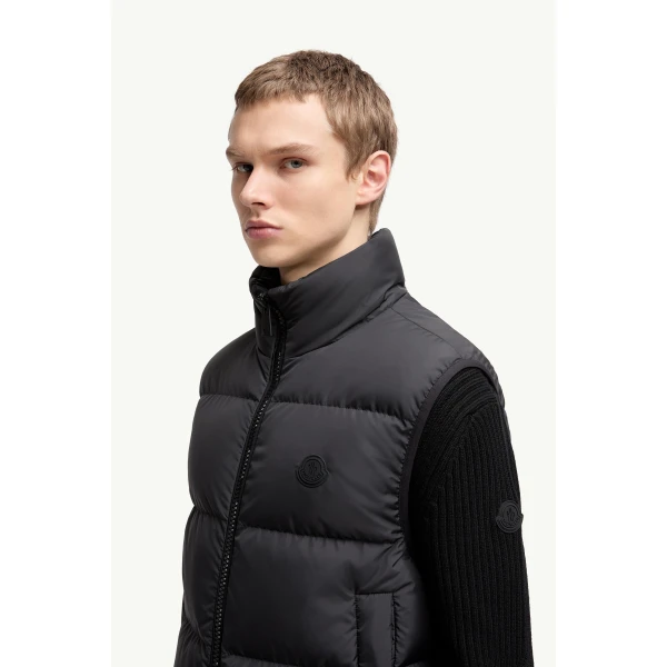 Moncler Gabas Down Gilet in Black, view 3 | Men's Jackets | Coveti