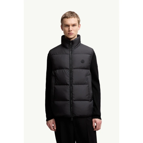 Moncler Gabas Down Gilet in Black, view 4 | Men's Jackets | Coveti