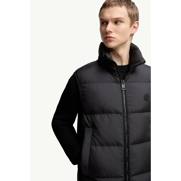 Moncler Gabas Down Gilet in Black, view 6 | Men's Jackets | Coveti