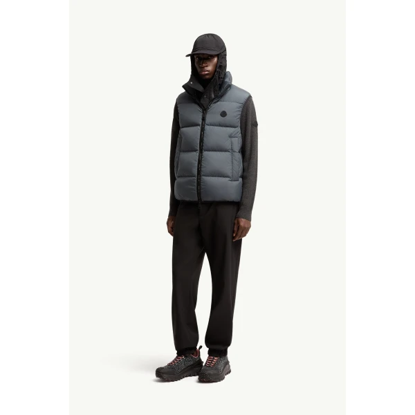 Moncler Gabas Down Gilet in Gray, view 2 | Men's Jackets | Coveti