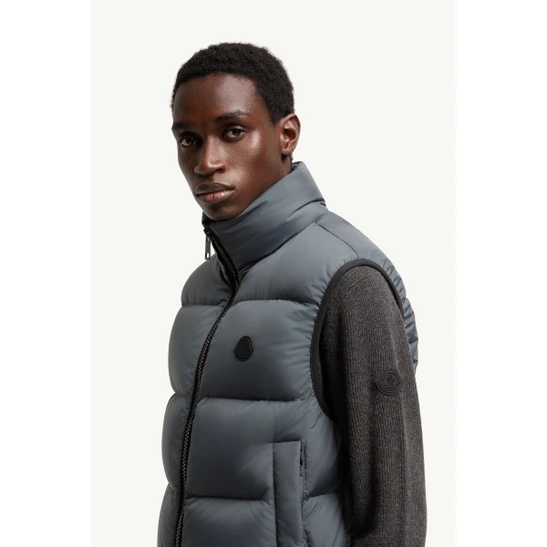 Moncler Gabas Down Gilet in Gray, view 3 | Men's Jackets | Coveti