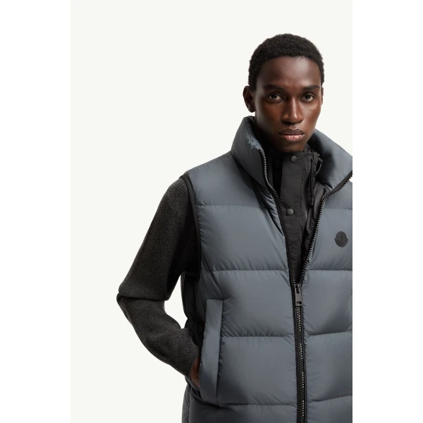 Moncler Gabas Down Gilet in Gray, view 6 | Men's Jackets | Coveti