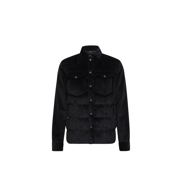 Moncler Gelt Corduroy Down Shirt Jacket in Black | Men's Jackets | Coveti
