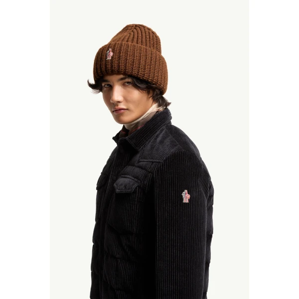Moncler Gelt Corduroy Down Shirt Jacket in Navy Blue, view 3 | Men's Jackets | Coveti