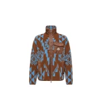 Moncler Geometric Teddy Zip-Up Hoodie in Light Brown | Men's Sweatshirts | Coveti