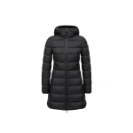 Moncler Gie Hooded Long Down Jacket in Black | Women's Puffer and Down Coats | Coveti