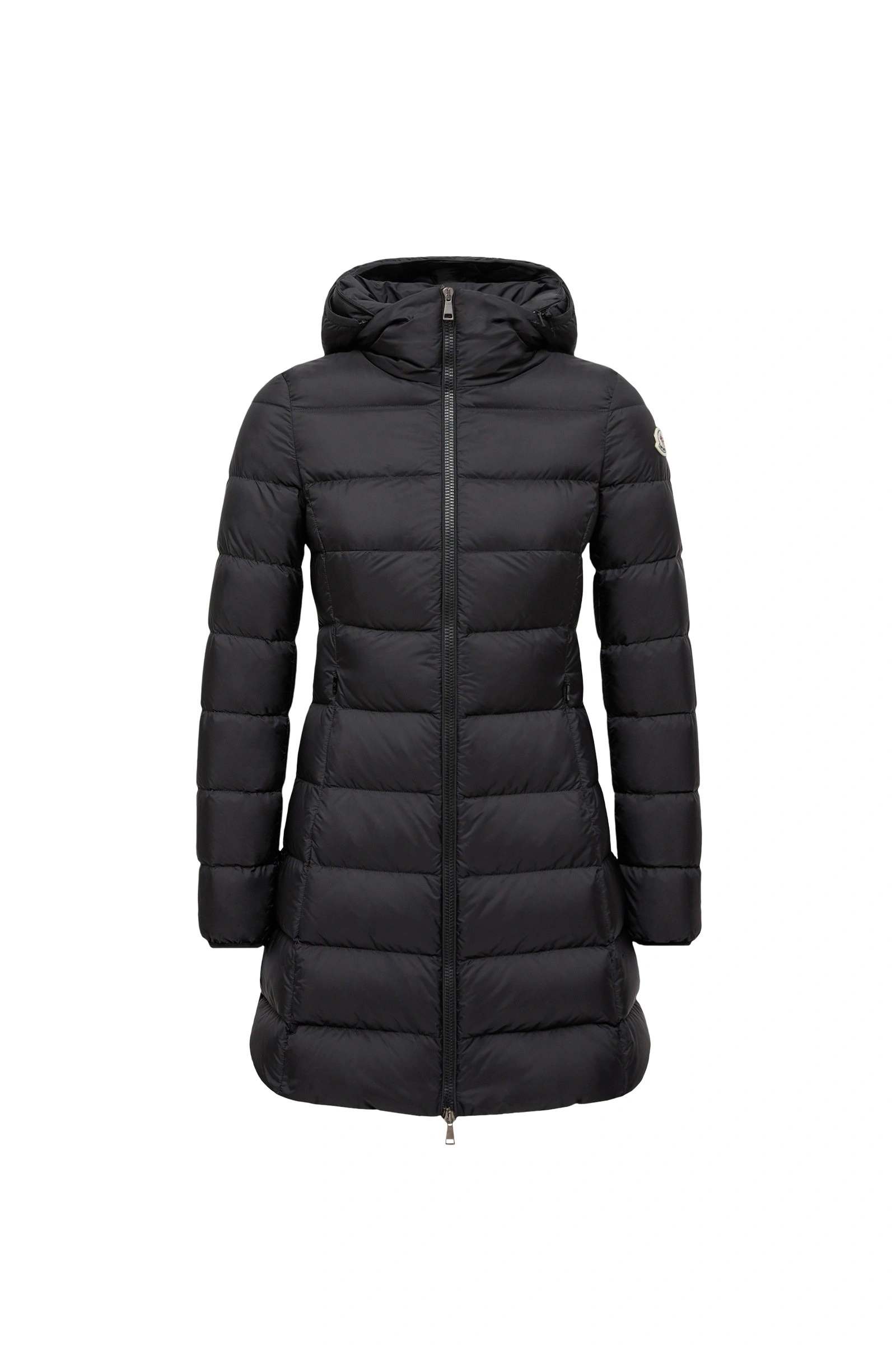 Moncler Gie Hooded Long Down Jacket in Black Moncler Gie Hooded Long Down Jacket in Black | Women's Puffer and Down Coats | Coveti