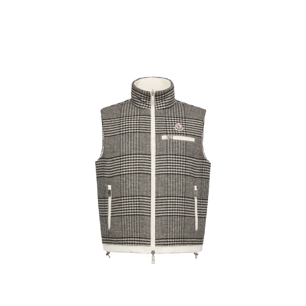 Gienah Reversible Wool Blend Down Gilet in Gray