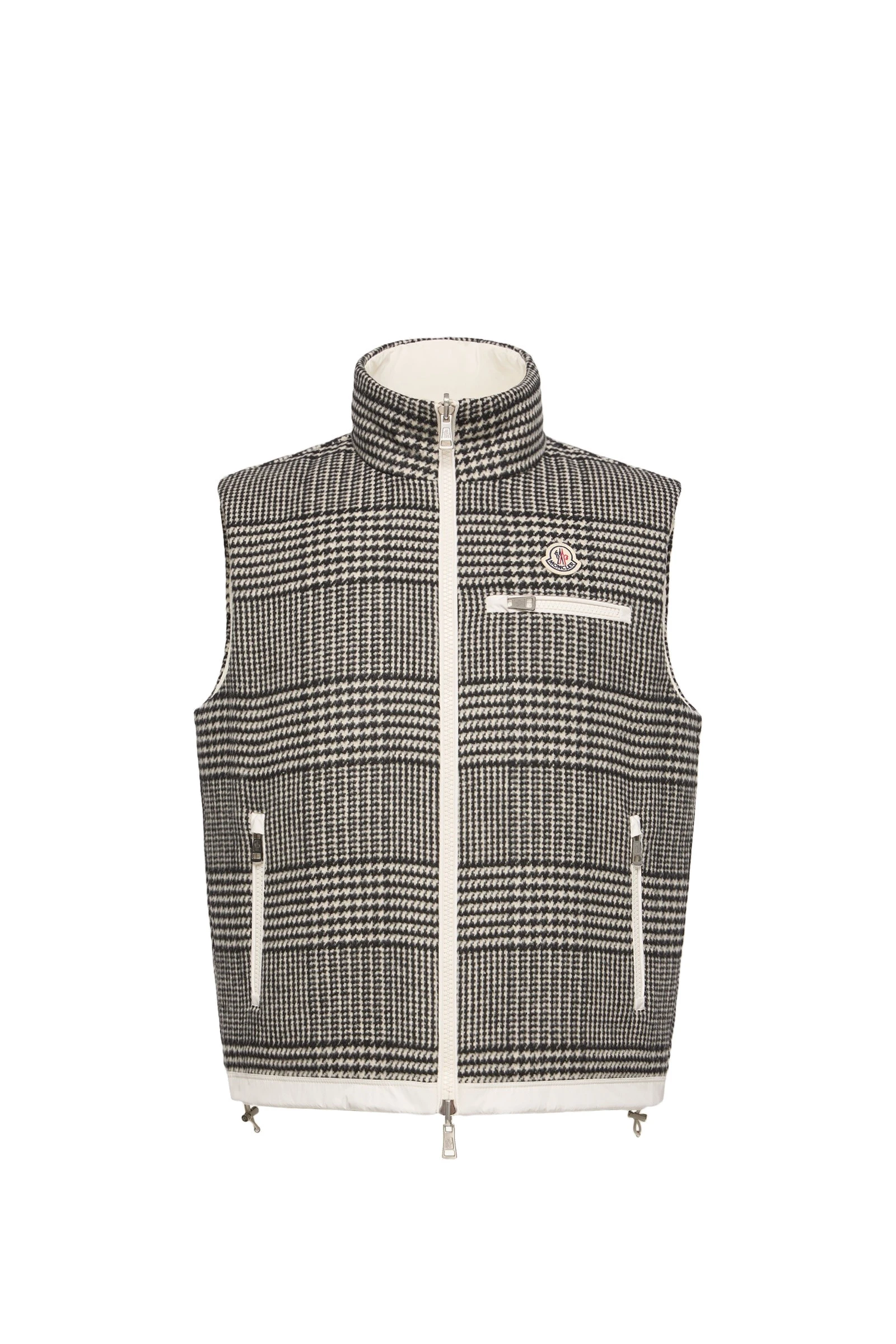 Moncler Gienah Reversible Wool Blend Down Gilet in Gray Moncler Gienah Reversible Wool Blend Down Gilet in Gray | Men's Jackets | Coveti