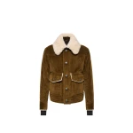 Moncler Givrand Shearling-Trimmed Corduroy Short Down Jacket in Brown | Men's Jackets | Coveti