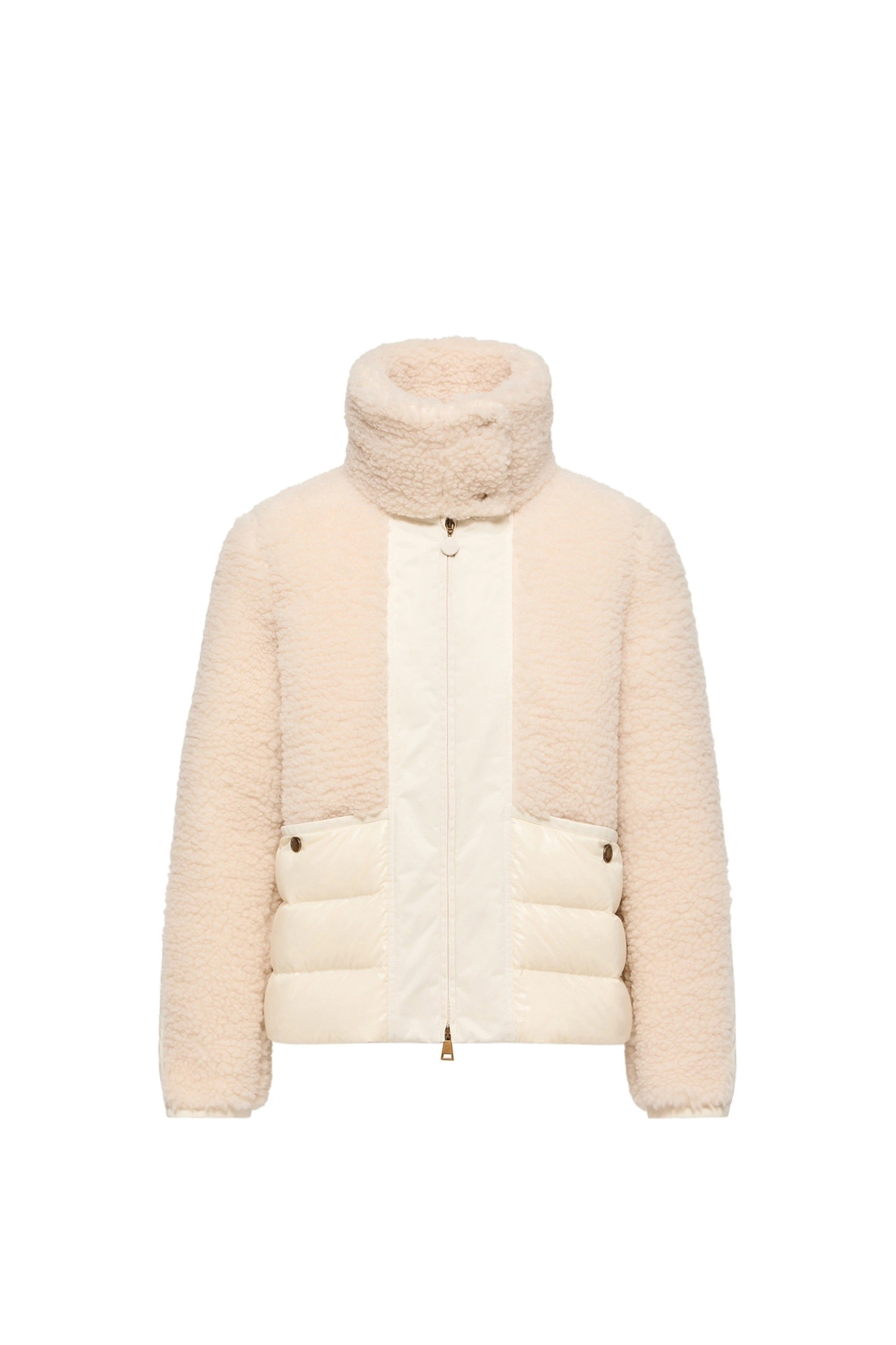 Moncler Glorieux Hooded Teddy Short Down Jacket in White Ivory Moncler Glorieux Hooded Teddy Short Down Jacket in White Ivory | Women's Puffer Jackets | Coveti